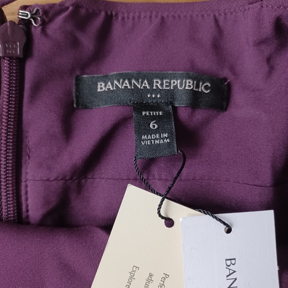 Banana Republic Dress Petite Size 6 Color Plum burgandy - Picture 3 of 14